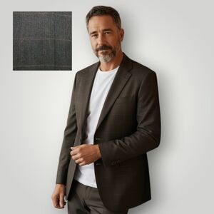 Brooks Brothers 346 Charcoal 100% Lambswool Blazer 44 Long Quiet Luxury